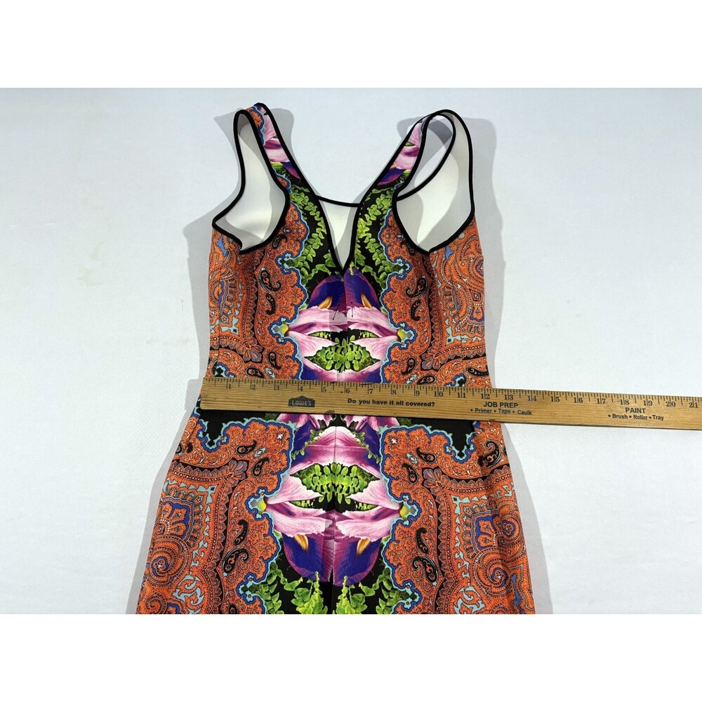 Clover Canyon Womens Orange Floral Sleeveless Stretch Party Sheath Dress Sz S - Picture 9 of 13